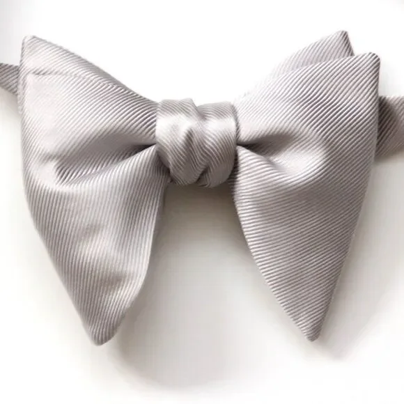 Men's Self‎ tied Bow Tie Big Butterfly Bow tie Light Grey